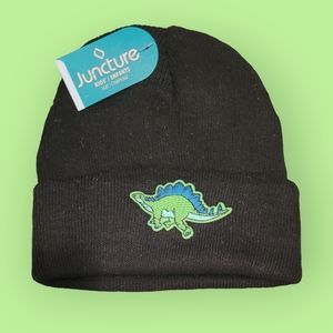 NWT Juncture Kids Black Dinosaur Beanie/winter Hat
